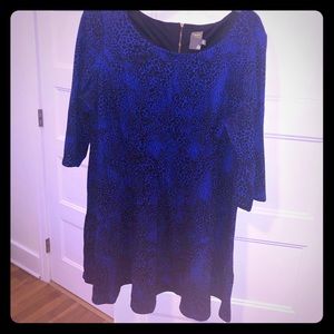 Blue leopard print dress